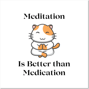 Meditation is better than medication guinea pig Yoga Posters and Art